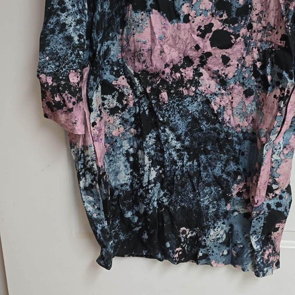 COS Women's Paint Splatter Dress Black/Blue/Purple Long Sleeve W/ Pockets - Picture 3 of 10